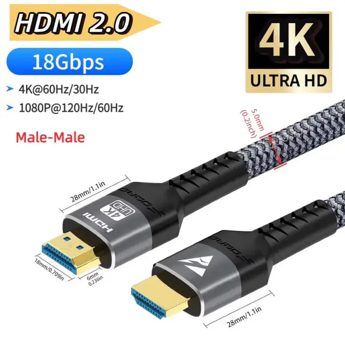 Câble HDMI 2.2 16K 96 Gbps 8K@120Hz 4K@240Hz 2K@360Hz compatible avec HDMI 2.1 EARC HDR10+ pour PS5/