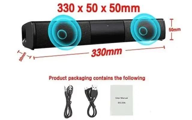 Haut-parleur Portable sans fil Bluetooth, barre de son, caisson de basses, projecteur TV, bureau, ma