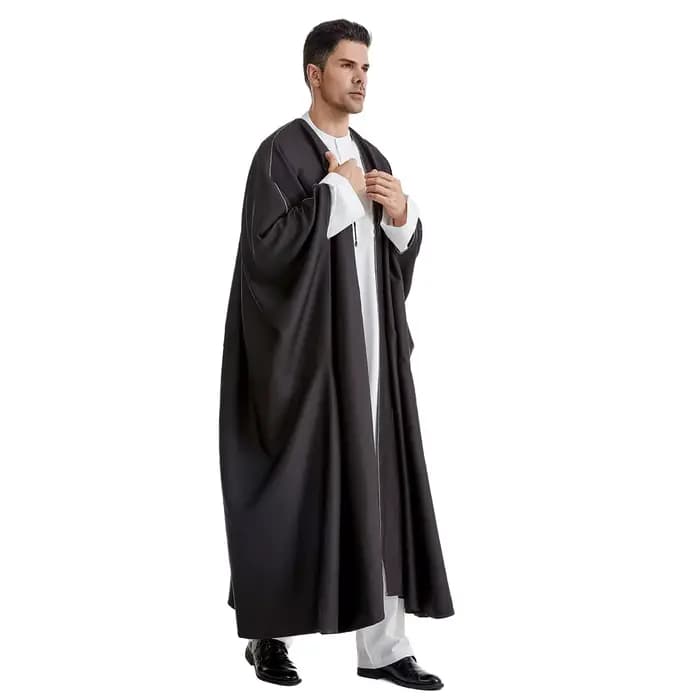 Djellaba de Ramadan pour Homme Musulman, Abaya Ouverte, Kaftan de Prière, Robe Cardigan Arabe de Tur