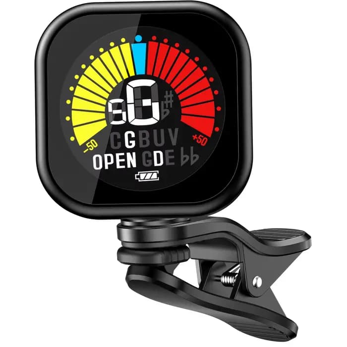 Accordeur de guitare New Bee à clip, écran couleur 360 °   Accordeur acoustique rotatif à accord ouv