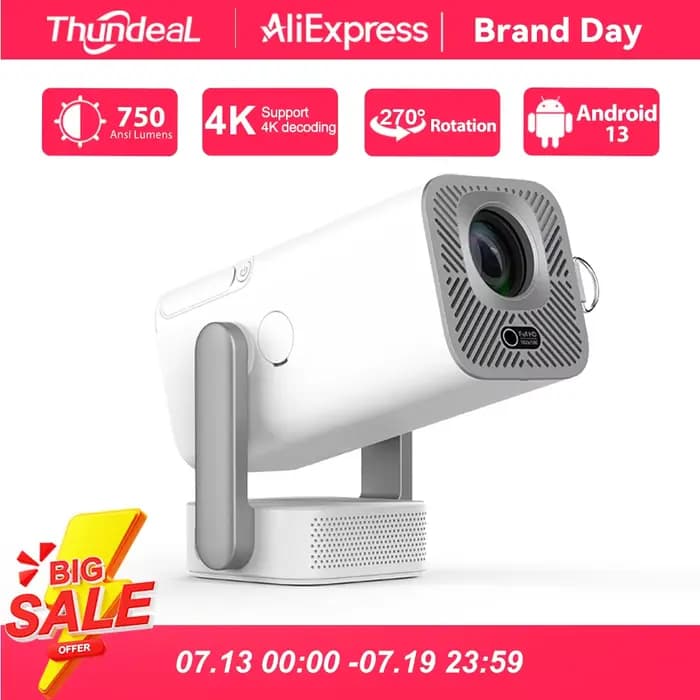 Mini projecteur HD ThundeaL 1080P 2K 4K, projecteur vidéo LED TD80W Pro WIFI Android, projecteur TD8