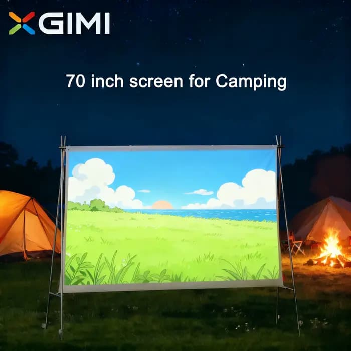 Écran de projecteur extérieur portable XGIMI de 70 pouces pour le camping ; pliable, portable et rap