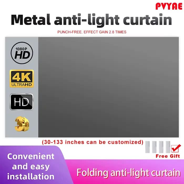 Écran de projecteur réfléchissant haute luminosité 60 100 130 pouces 16:9 écran de Projection en tis