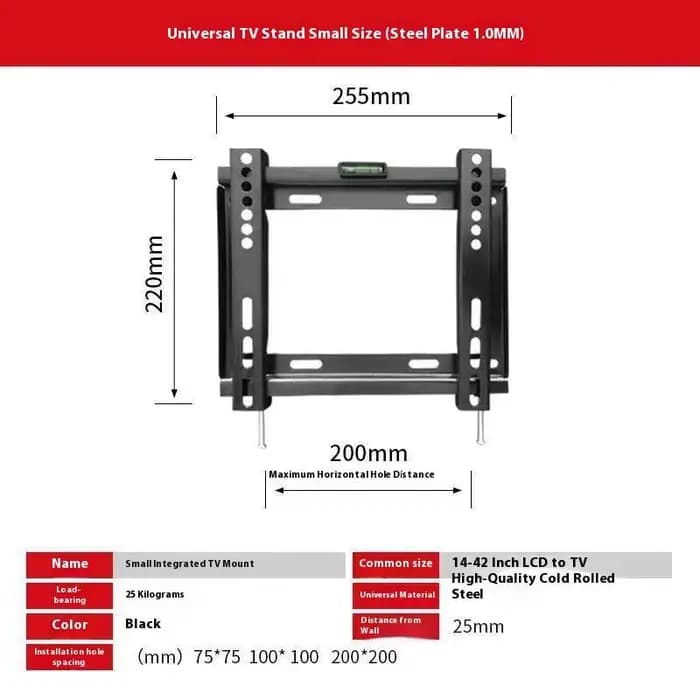 Support de montage mural pour TV 26-65 pouces, support universel pour moniteur, réglable, profil bas