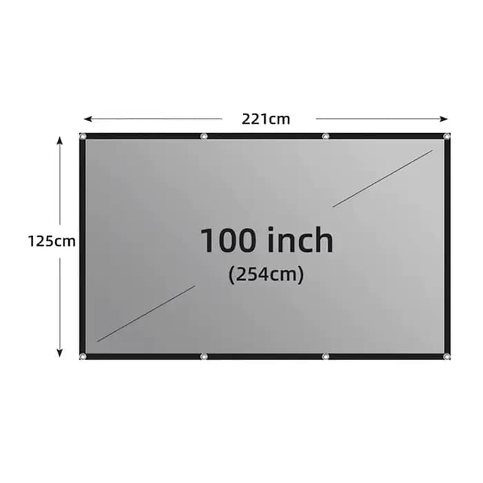 Smartldea écran de projecteur 100 pouces 16:9 gris Anti-lumière Portable bordure noire avec trous éc