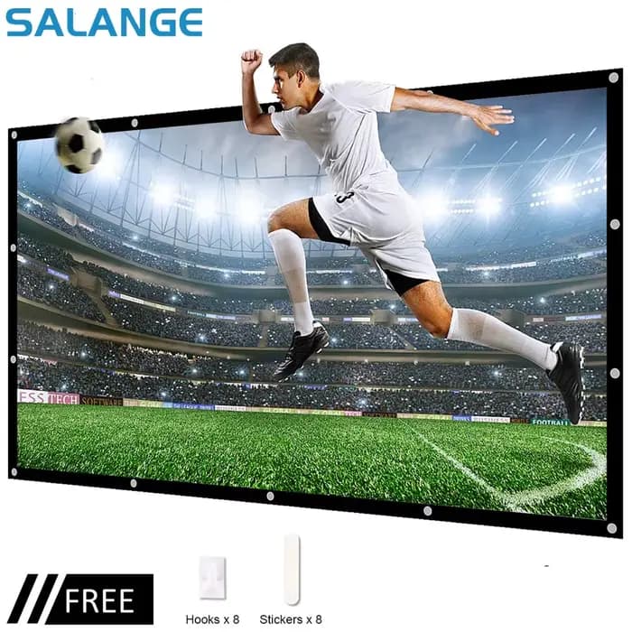 Salange – écran de projection Portable en Polyester, 60, 100, 120 pouces, 16:9, pour cinéma en plein
