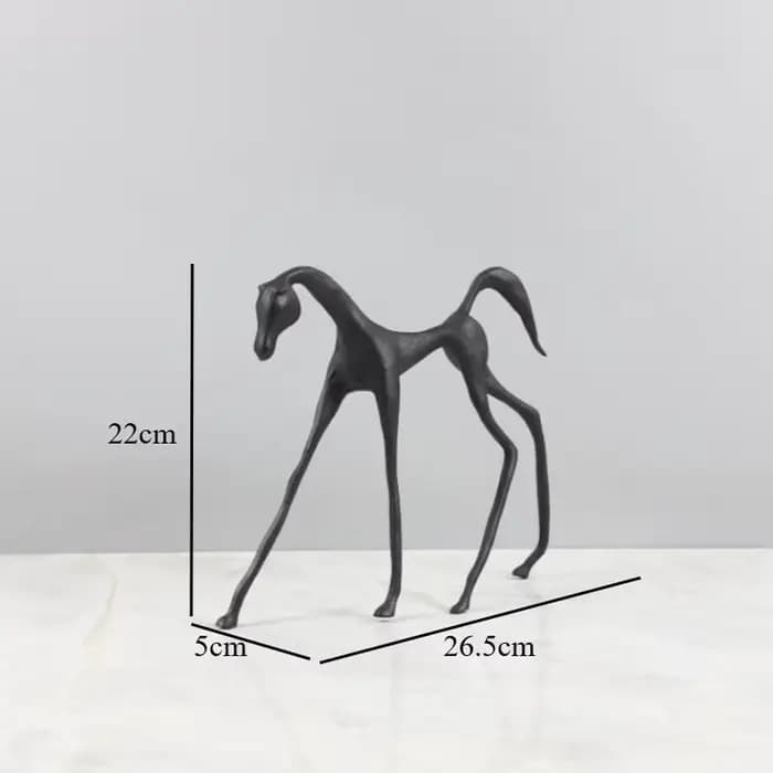 Sculpture créative en fonte cheval rouge foncé, Sculpture d'animal, ornement de bureau, décoration d