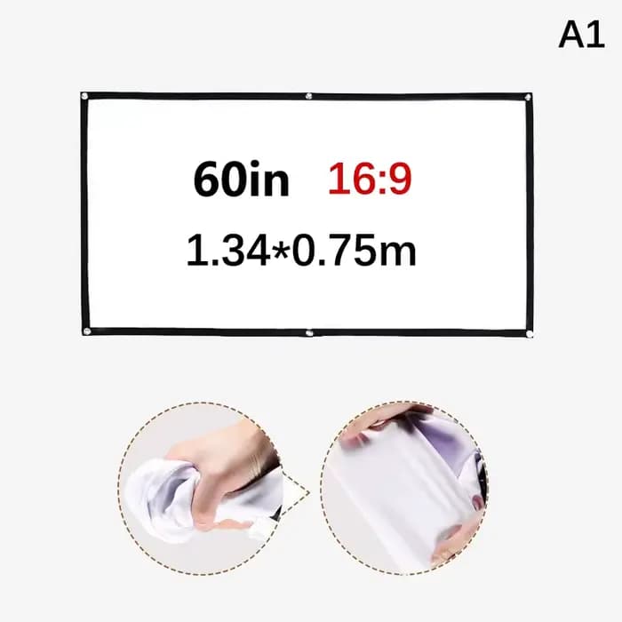 16:9 écran de projecteur Portable rideau de projecteur Simple 60/72/84/100/120 pouces écran d'affich