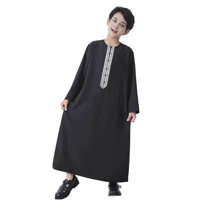 Moyen-Orient dubaï jeunesse Jubba Thobe robe à manches longues Abaya caftan Djellaba Eid Thoub Daffa