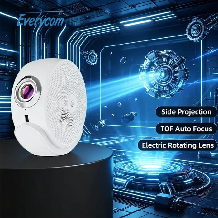 Projecteur Everycom Rondo 1080P prenant en charge la décodage 4K pour home cinéma, avec objectif rot