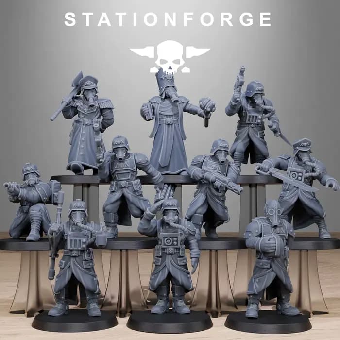 GrimGuard Vigils - Miniature en résine ABS - Accessoires de jeu de guerre de table - Articles de col