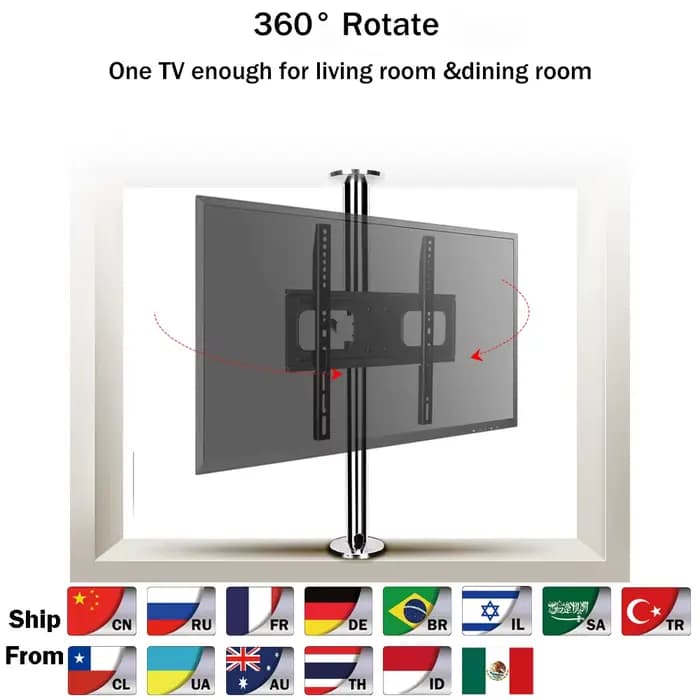 BG11 nouveau support de montage pour TV LCD en acier inoxydable de 23 à 65 pouces rotatif dans le mu