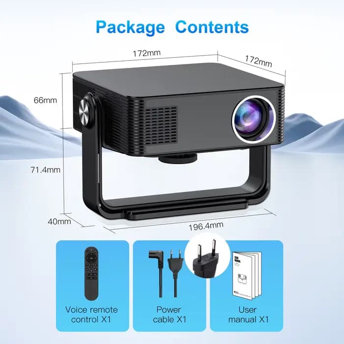 Projecteur XNANO natif 1080P, Android 13, WiFi 6, Bluetooth 5.2, 300 ANSI, mise au point automatique