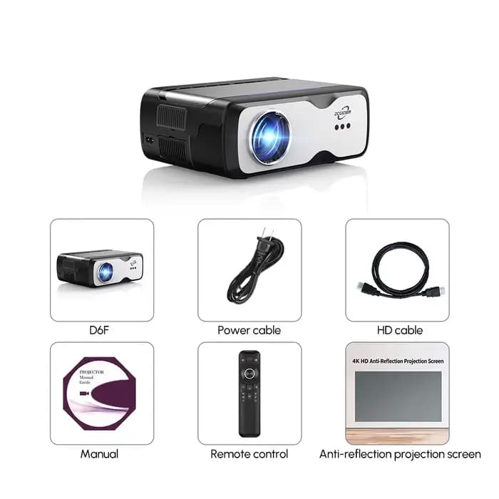 Projecteur 4K 3200 ANSI Certifié Netflix Full HD Natif 1080P Android 14 Mise au Point Automatique Co
