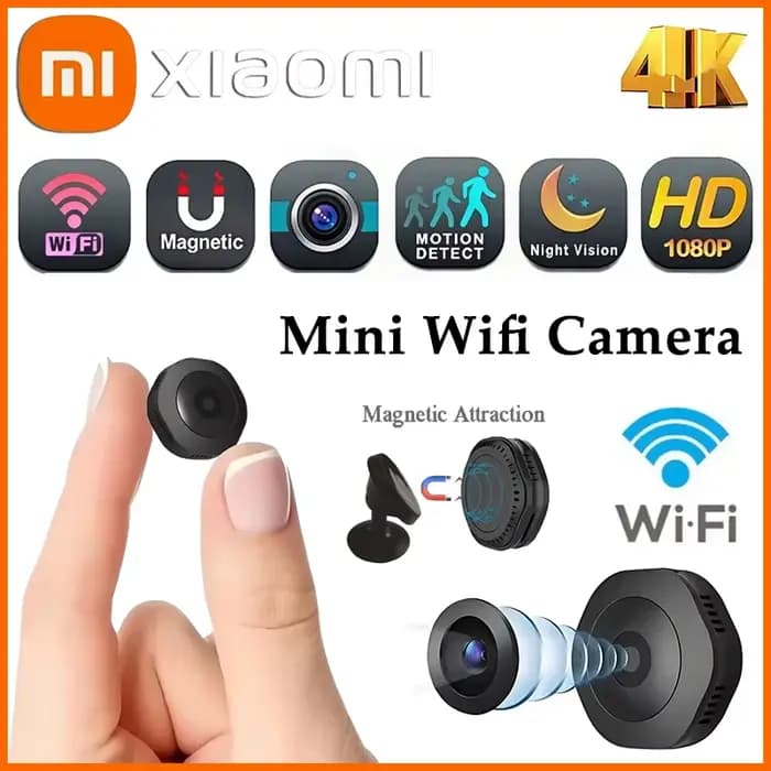 Caméra miniature Xiaomi 4K HD sans fil, portable, vision nocturne, caméscope, WiFi, surveillance à d