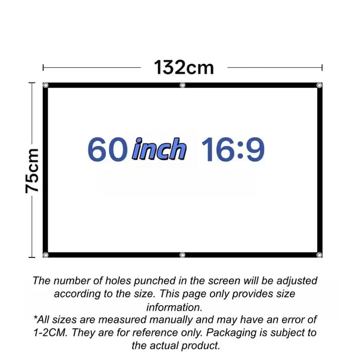 Écran de projection portable anti-lumière, facile à utiliser, disponible en plusieurs tailles pour l