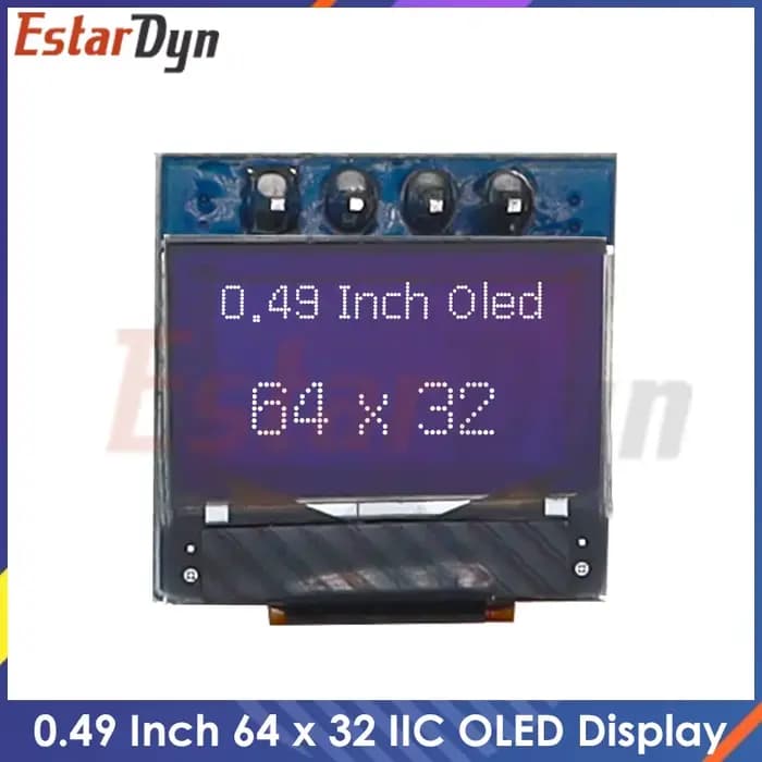 Module d'affichage OLED LCD de 0,49 pouces, écran blanc de 0,49 pouces, 64x32, Interface I2C IIC, pi