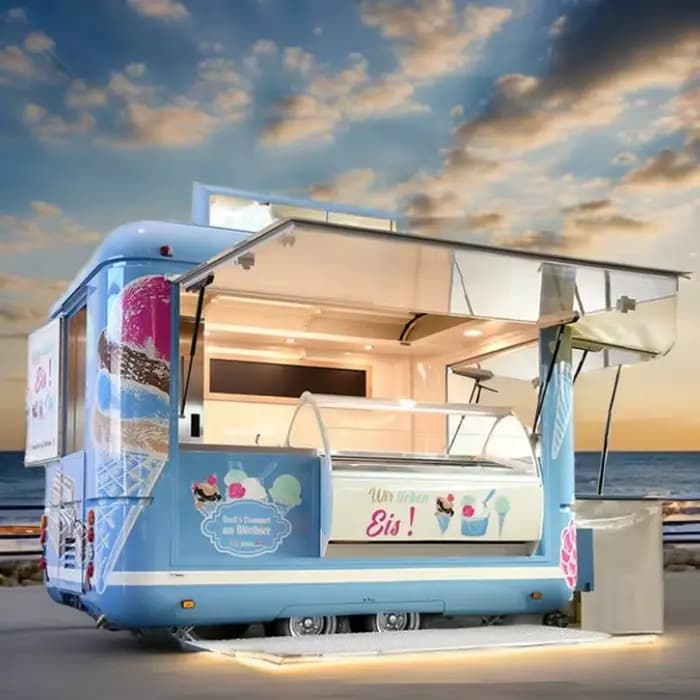 Barres mobiles entièrement équipées, camion de nourriture de boulangerie personnalisé, café Taco, ba