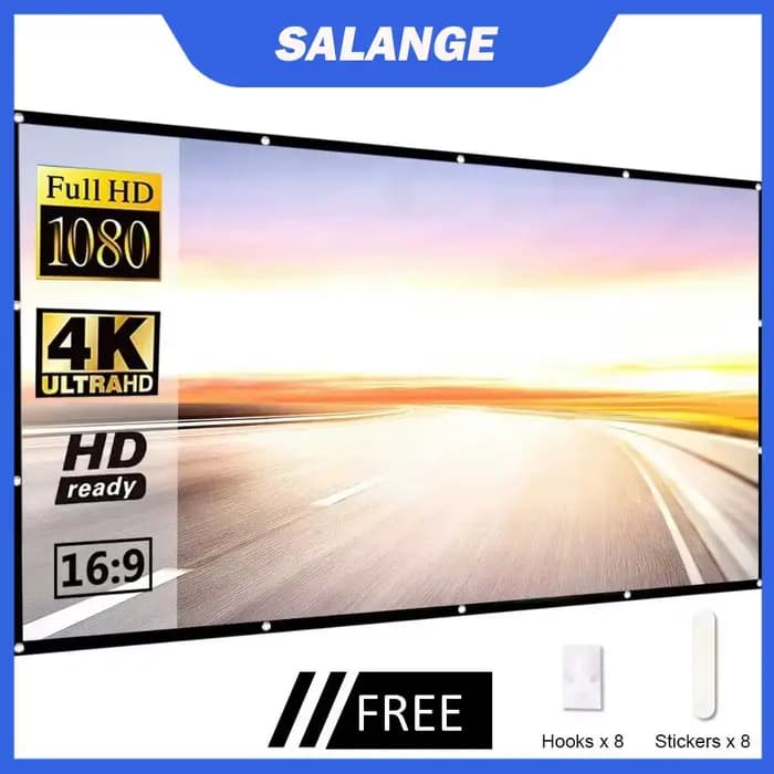 Salange ecran projection ecran de projection Portable, 100 pouces 120 pouces 150 pouces 16:9, Écran 