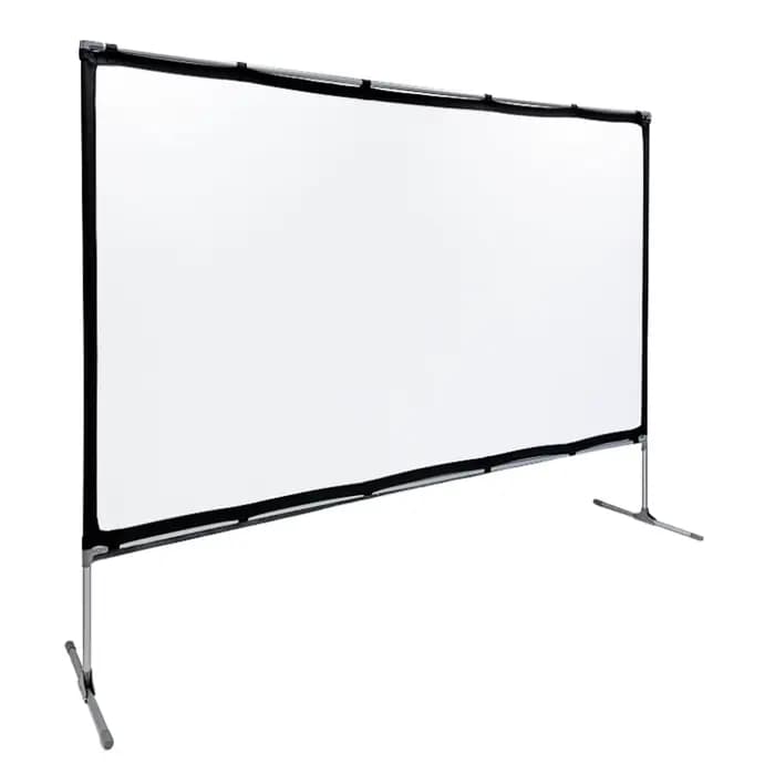 VEVSHAO Sans Rides 160 °   Écran de projecteur d'angle de vision avec support blanc, écran Double fa