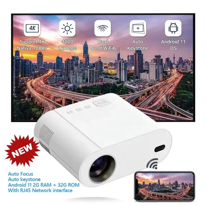 Projecteur Vivicine Full HD 1080P L007Q WiFi LED 2K 4K Vidéo Film Beam L010 Projecteur Android PK DL