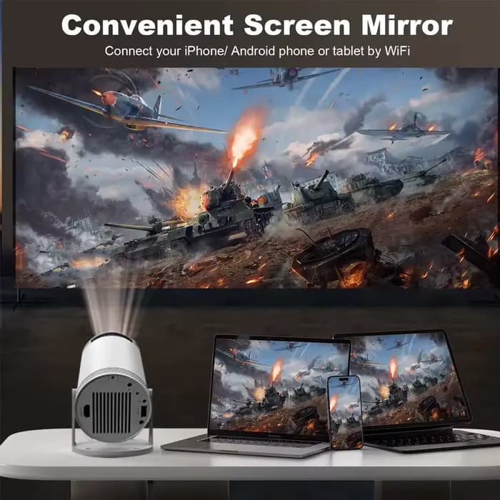 Nouveau projecteur HY300 2026 4K Android 11 Wifi6 290ANSI Allwinner H713 BT5.0 1080P 1280*720P Cinéma Extérieur Portable ﻿