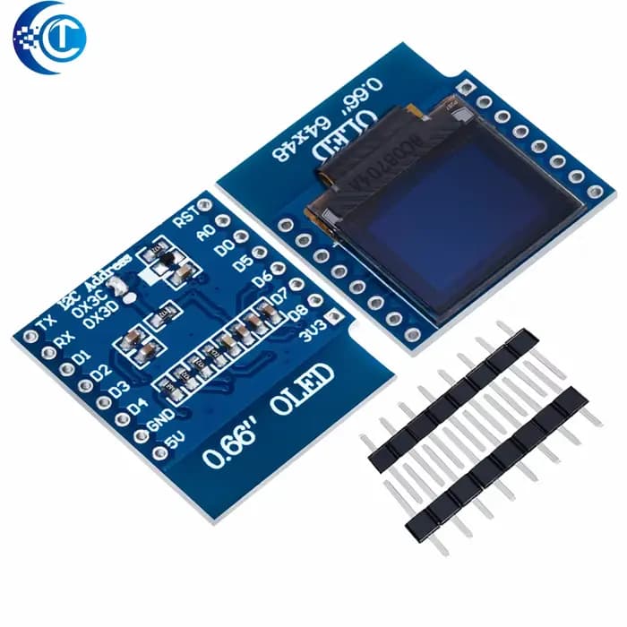 Module d'affichage OLED de 0.66 pouces pour WEMOS D1 MINI Module ESP32 pour Arduino AVR STM32 64x48 0.66 "écran LCD IIC I2C OLED