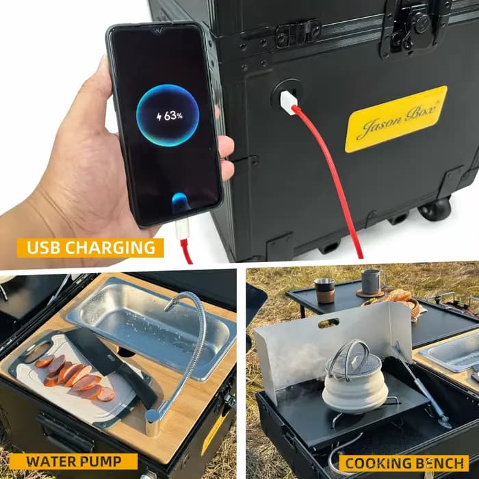 Camping en plein air Portable cuisine Mobile voiture auto-conduite Tour Camping équipement sauvage