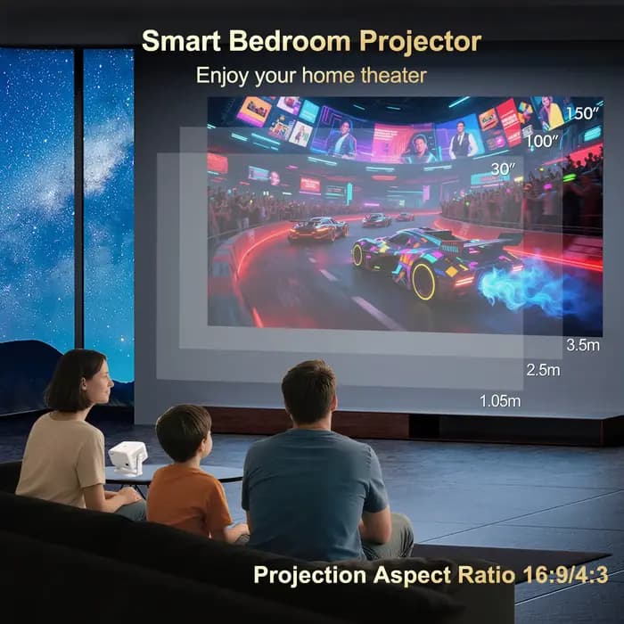 Projecteur Velec TP350 NTV Compatible avec Netflix 650ANSI Android 13 Native 1080P