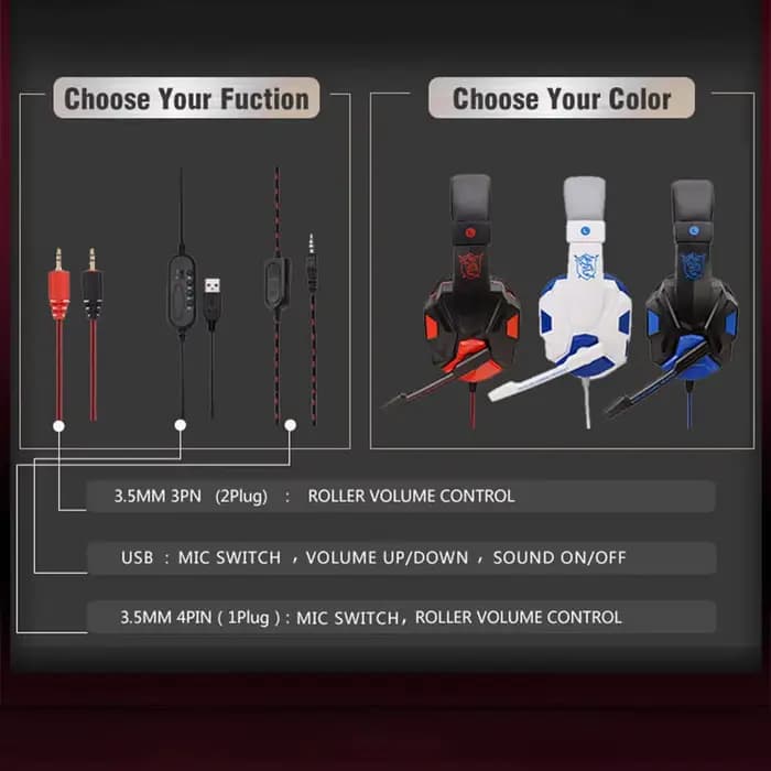 Casque de jeu filaire réglable à 120 ° avec microphone antibruit