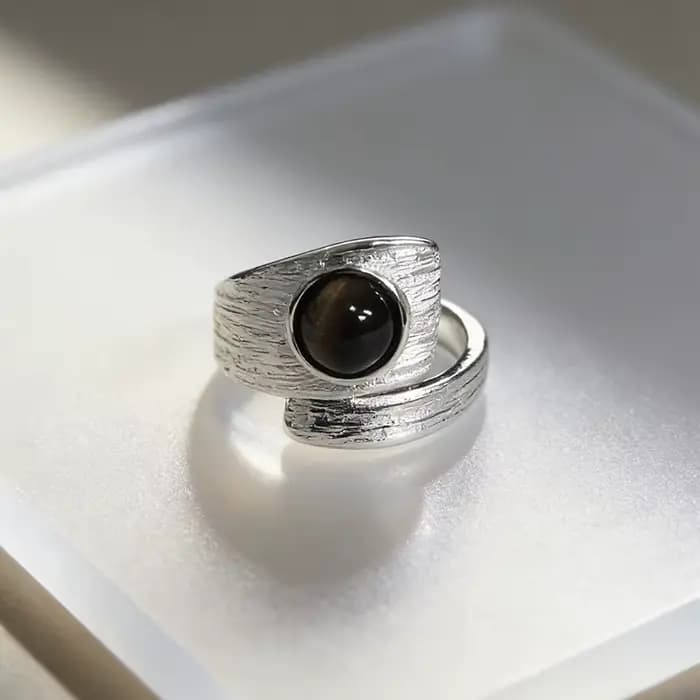Bagues minimalistes faites à la main pour femmes, grandes pierres simples, bijoux fins, cadeau anti-allergie