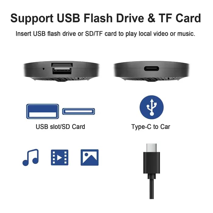 Boîte AI Carplay MRSVI Android 13 sans fil, boîte intelligente Android AI pour Youtube Netflix Toyota Mazda Hyundai Haval GMC Ford MG VW Kia
