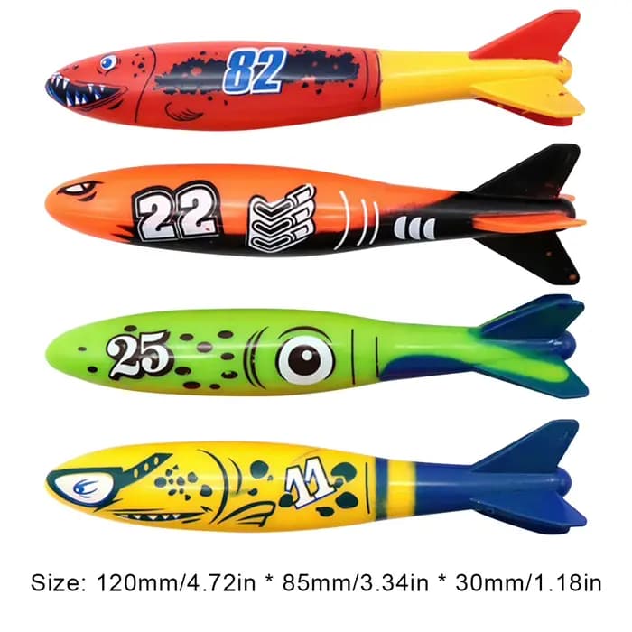 4 pièces été piscine plongée multicolore plongée sous-marine créatif dessin animé piscine coulant piscine accessoires