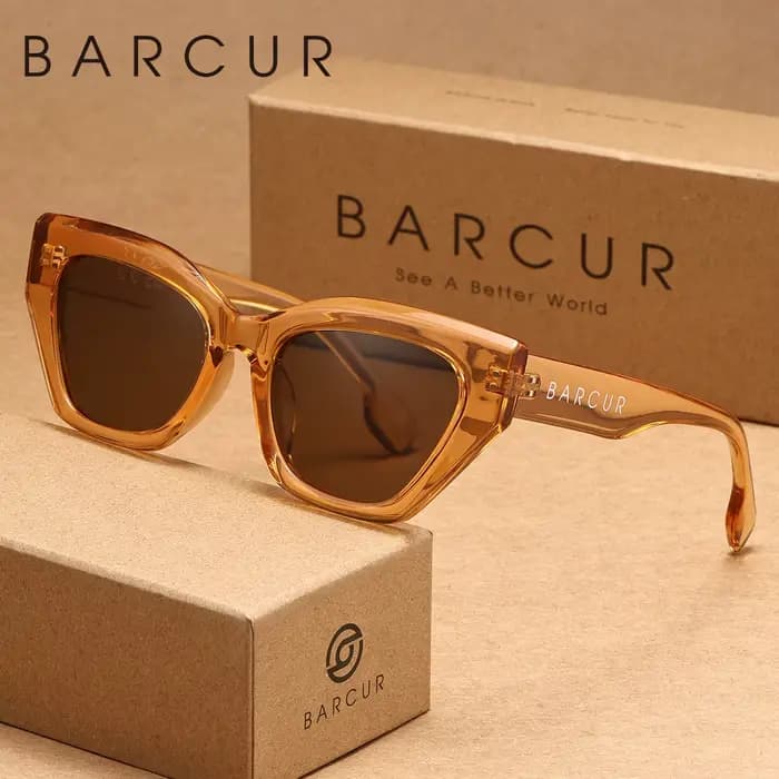 BARCUR Lunettes de soleil exquises à monture œil de chat pour la pêche, la conduite, la randonnée, la protection UV, réduisant l'éblouissement, un excellent cadeau