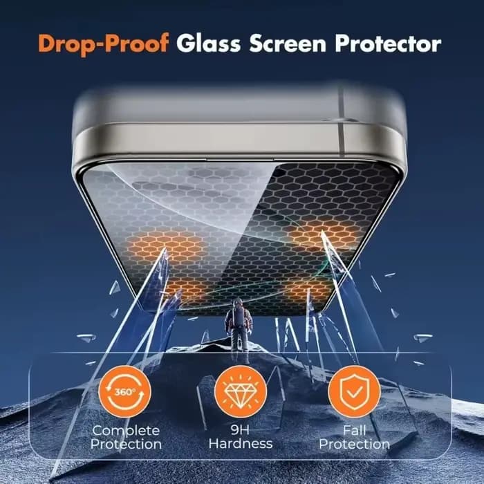 Protection d'écran en verre trempé pour iPhone 17 Pro Max, compatible avec iPhone 18 Pro Max, 17 Pro Max, 16, 15, 14, 13, 12, 11, XR, X, 16e, Air - Film protecteur