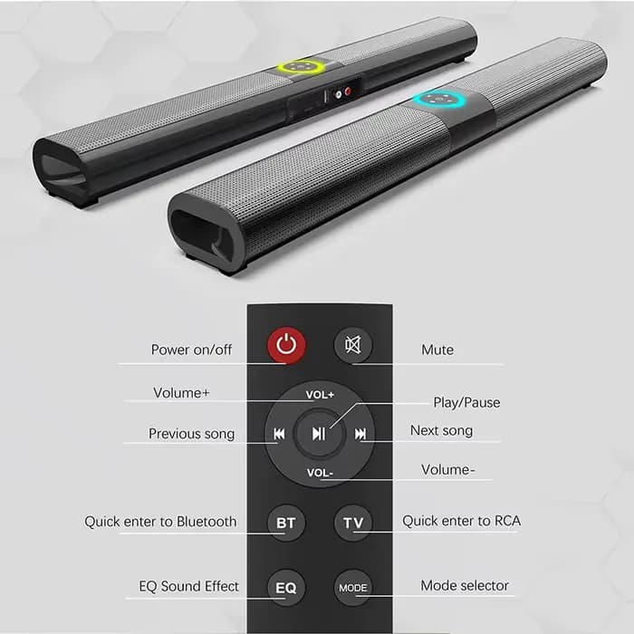 Barre de son sans fil Bluetooth avec subwoofer pour TV