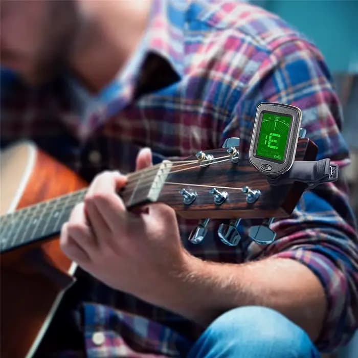 Accordeur de guitare pour tous les instruments Clip sur accordeur électronique pour guitare basse ukulélé violon mandoline banjo