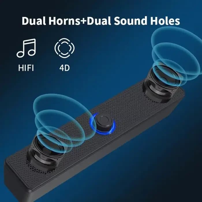 Barre de son pour PC, haut-parleur Bluetooth filaire et sans fil
