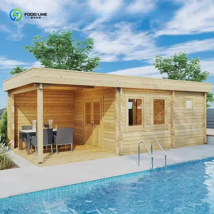 Centre de sauna extérieur multi-espaces commercial, sauna de jardin toutes saisons avec douche complète et installations sanitaires