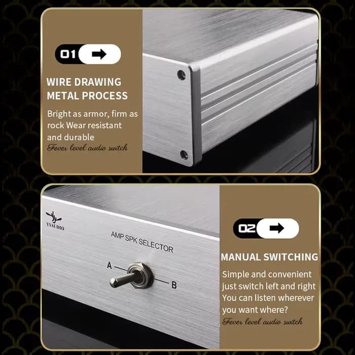 YYAUDIO Commutateur audio 2 entrées 1 sortie