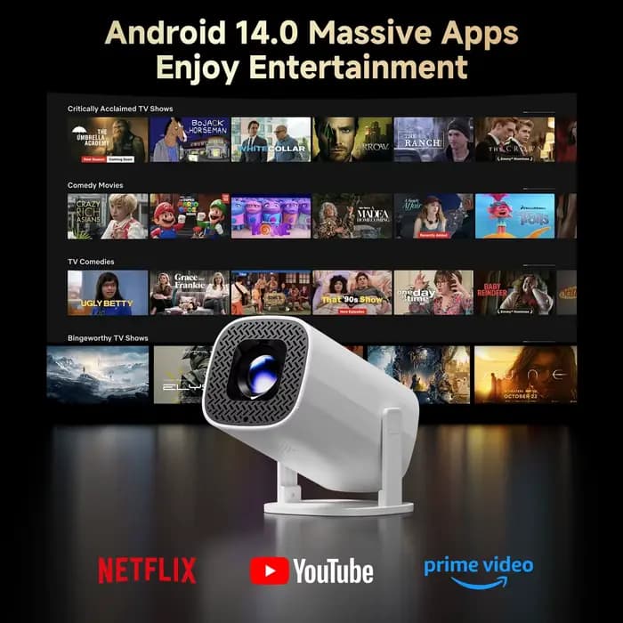 Mini projecteur intelligent P30 PRO Android 14 WiFi6 BT 5.0 prend en charge 4K 1280*720P vidéo