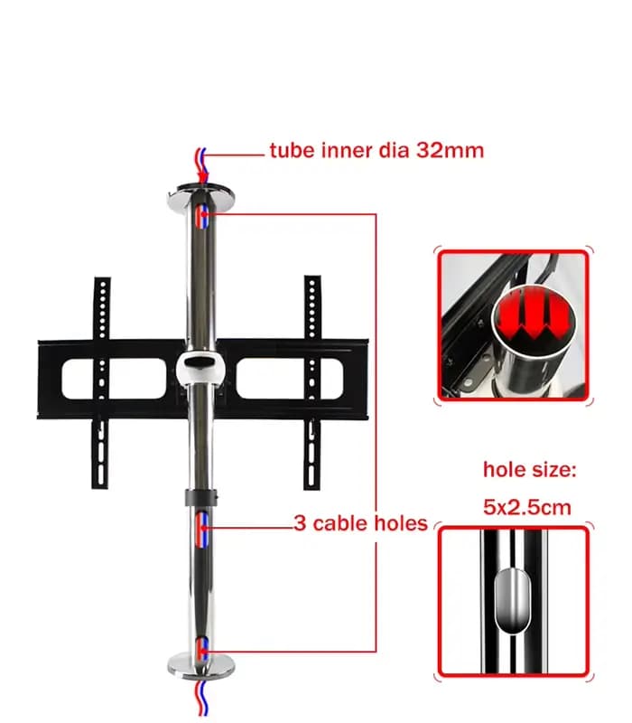 Support TV LCD en acier inoxydable