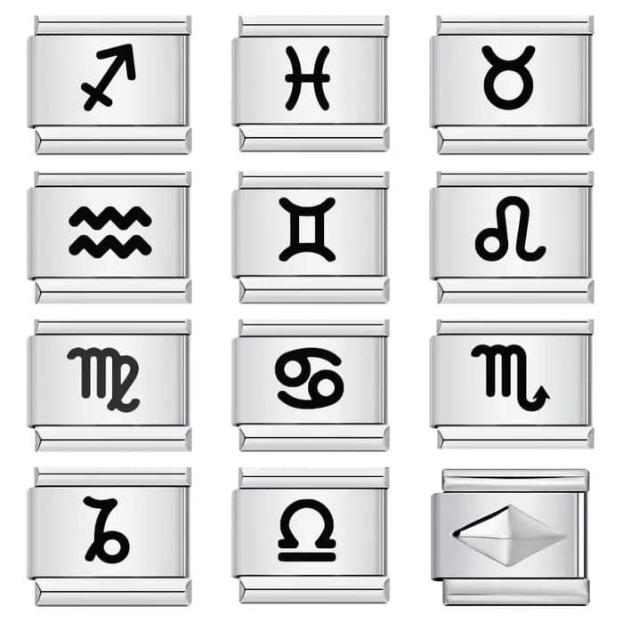 GEMOSA-Breloques italiennes en acier inoxydable pour hommes et femmes, 12 constellations, liens uniques, convient à un bracelet de 9mm, perles exécutives bricolage, bijoux cadeaux