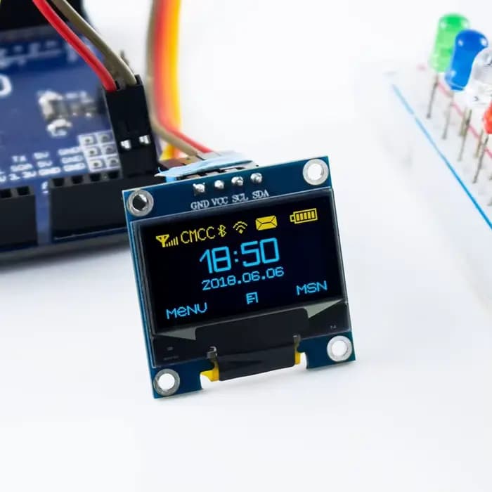 Module d'écran d'affichage OLED de 0.96 pouces, I2C IIC 128x64 SS - D - 1306 3.3V-5V bleu/bleu jaune/blanc pour Arduino ESP32 ESP8266
