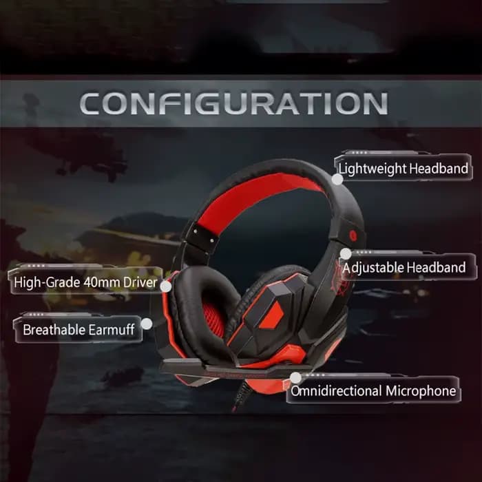 Casque de jeu filaire réglable à 120 ° avec microphone antibruit