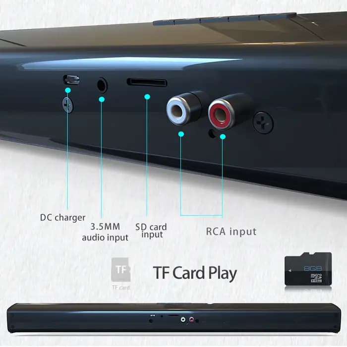 Hautréusde barre de son stéréo avec télécommande, Bluetooth 5.3, son surround, home cinéma, prise en charge RCA, AUX, carte TF