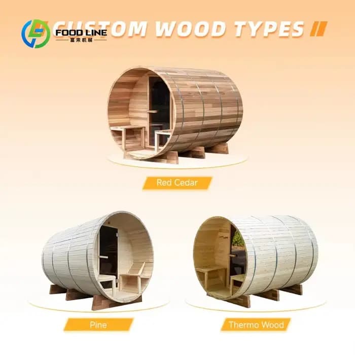Sauna de jardin moderne personnalisé avec panneau panoramique pour spa bien-être, cabine de sauna extérieure en bois pour 4 personnes