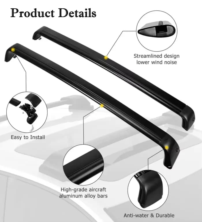 Barres transversales verrouillables pour galerie de toit, pour Tesla modèle 3 Highland 2024 modèle 3 20-23, barres transversales en aluminium, charge de 75kg, porte-bagages sur le toit
