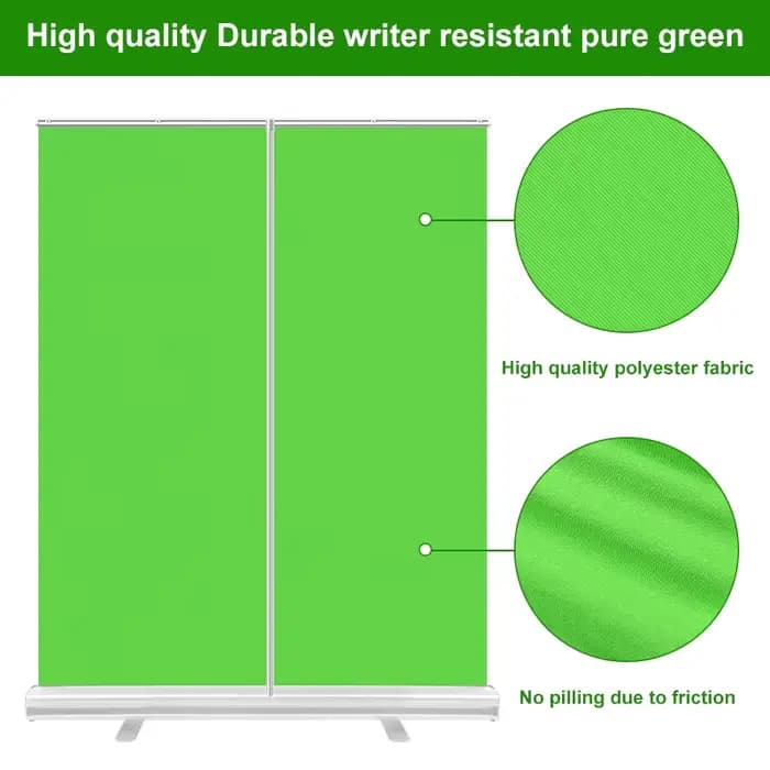 Écran vert portable en polyester à nervures vers le haut