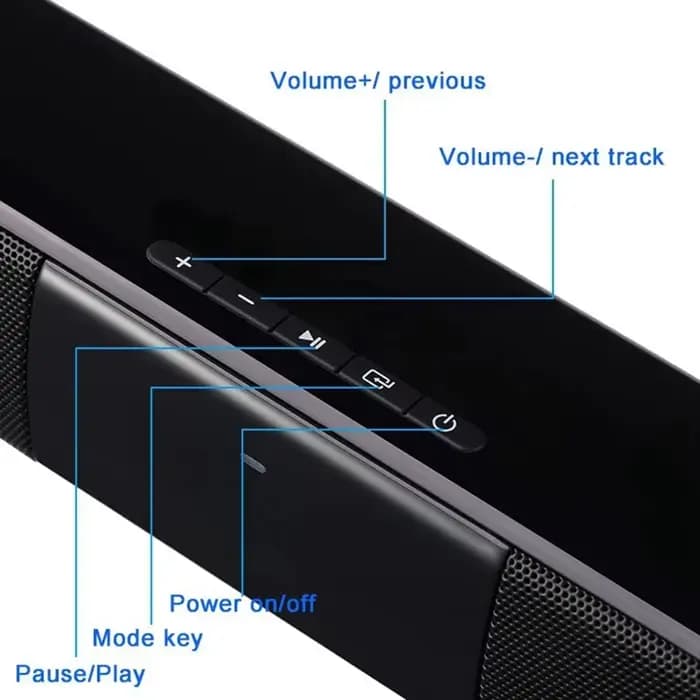 Barre de son TV 40W, haut-parleur Bluetooth filaire et sans fil
